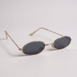 Gafas ovaladas Negro marco plateado