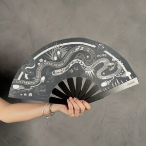 Abanico Cosmic Serpent Silver