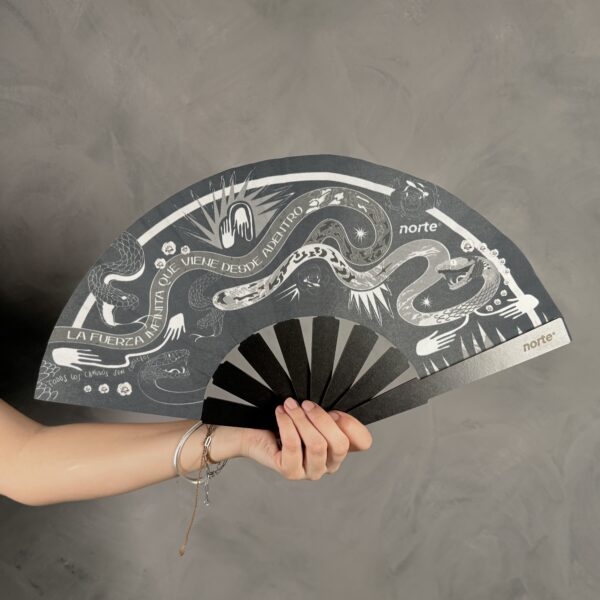 Abanico Cosmic Serpent Silver