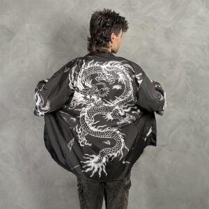 Haori manga larga Dragón Blanco