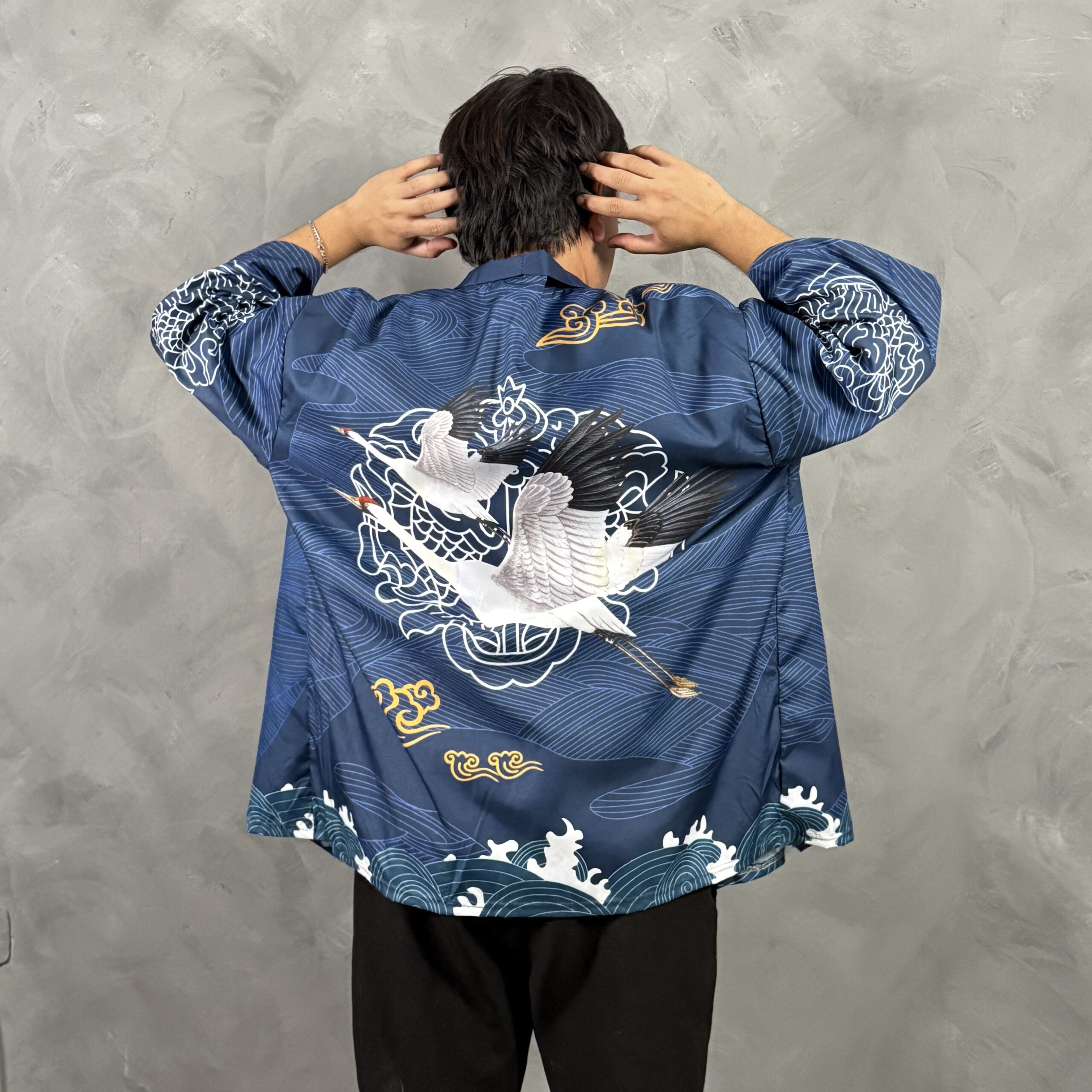Haori Grullas del Oceano Azul