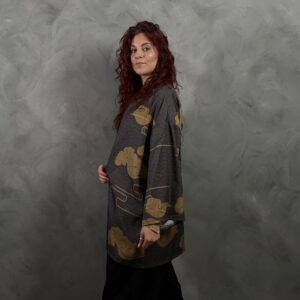 Haori Oni Nubes Doradas