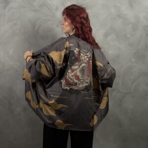 Haori Oni Nubes Doradas