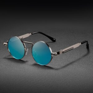 Gafas Redondas Steampunk Blue Mirror