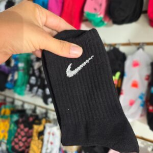 Medias Tenis Base Negra pipa Blanca Nike