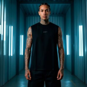 Remera Sin Manga Sign Negra Vieja Scul