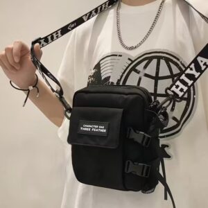 Bandolera urbana negra multibolsillos