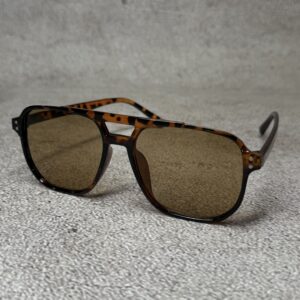 Gafas Aviador Cuadradas Animal Print - Lente Marrón