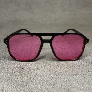 Gafas Aviador Cuadradas Negro - Lente Rosa
