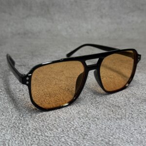 Gafas Aviador Cuadradas Negro - Lente Ámbar