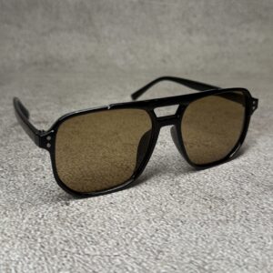 Gafas Aviador Cuadradas Negro - Lente Marrón