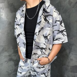 Camisa de Jean manga corta Mist