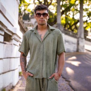 Conjunto Olavarria Crepe Verde oliva