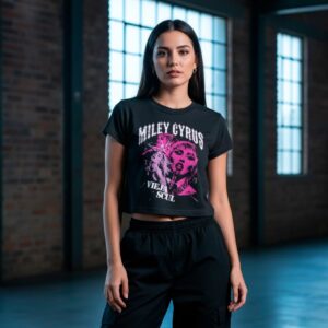 Remera Virgin Cyrus Negro Vieja Scul