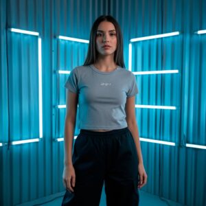 Remera Virgin Sign Gris Melange Vieja Scul