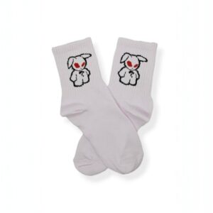 Medias tenis blancas conejo ojos rojos