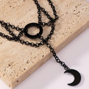 Collar Gargantilla con colgante de luna negra