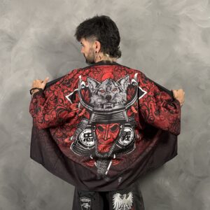 Haori Samurái Lobo Carmesí