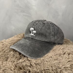 Gorra Vintage Playa Gris Oscuro