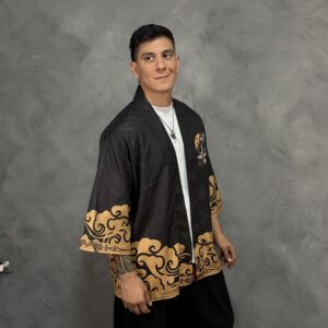 Haori Grullas Luna Dorada