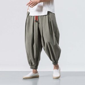Pantalon de Lino oriental gris