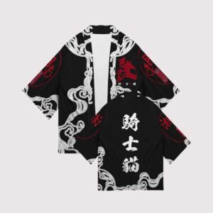 Haori Kanji Negro Rojo