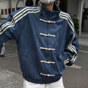 Chaqueta de Gamuza Deportiva Azul francia