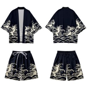 Conjunto Haori y Short Marea Azul